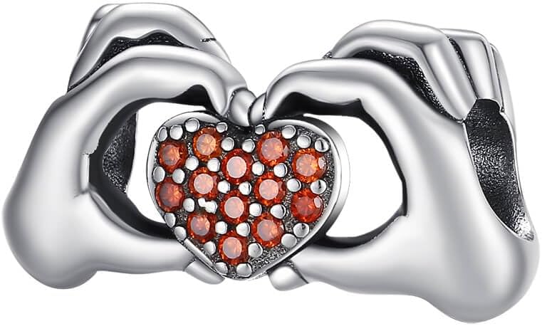 VALGACLS 925 Sterling Silver Family Love Mom Mouse Heart Charms for Bracelets Necklace Valentine's Day Mother's Day Jewelry Charm for Women - Image 1